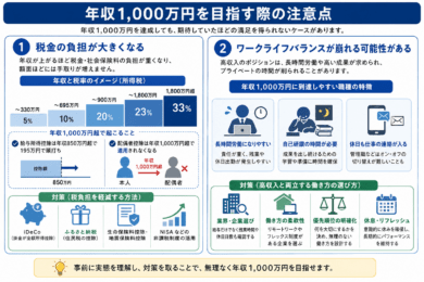 年収1,000万円を目指す際の注意点