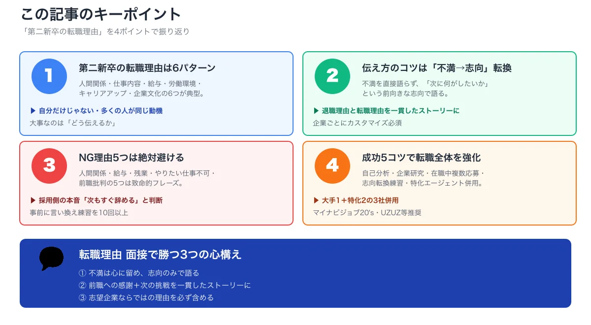 転職理由記事キーポイント要約と面接3心構えCTA